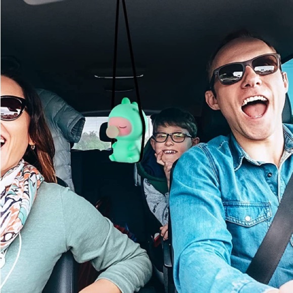 Swinging Baby Dinosaur Rear View Mirror Car Hanging Pendant Ornament - Picture 3 of 4